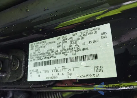 2024 Ford F-150 Xlt from USA, damaged, VIN 1FTEW3LPXRKE96960